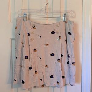 Free People Skirt Cream Floral Sz 10